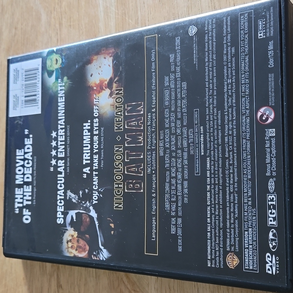 Batman (1989) DVD - Picture 2 of 3
